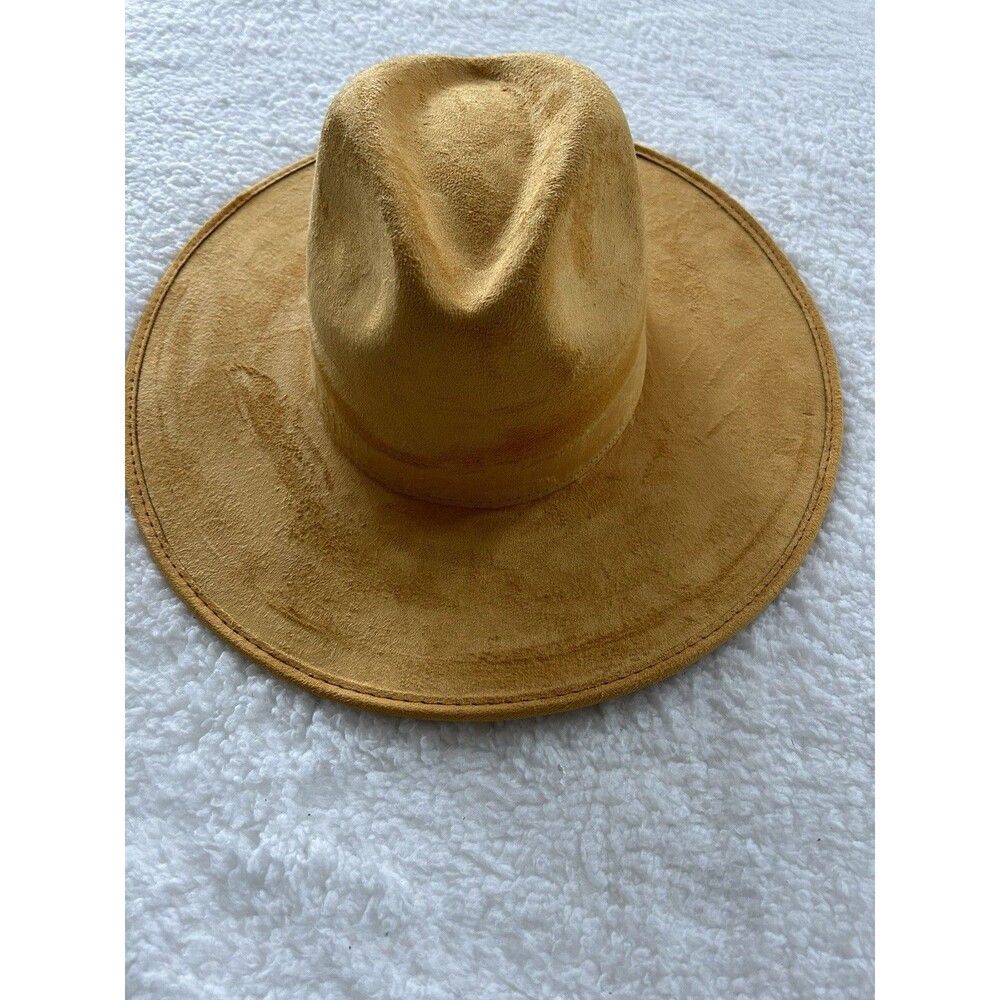 Anthropologie ASN Rancher Hat Women Mustard Suede Western Preppy One Size NWT